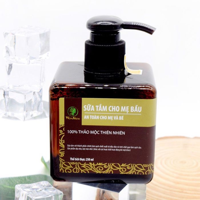 Hình ảnh chân thực sản phẩm sữa tắm hữu cơ Wonmom cho mẹ bầu