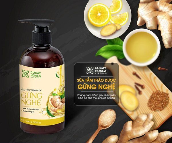 Hình ảnh chi tiết sữa tắm thảo dược Gừng Nghệ cho mẹ bầu