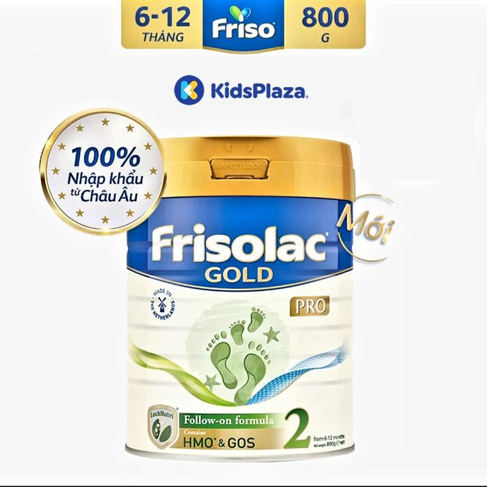 Hình ảnh chính thức Sữa Frisolac Gold Pro Số 2 - Thiết kế hộp xanh biển đặc trưng