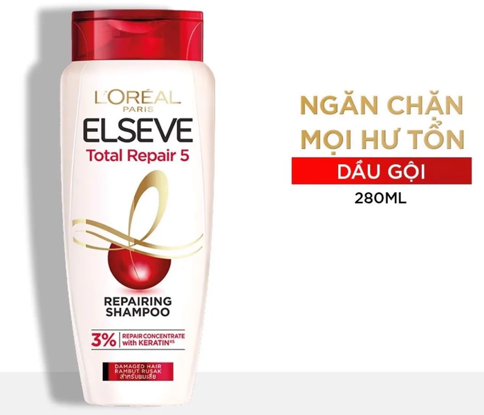 L'Oreal Paris Elseve Total 5 Filler Repairing - chứng kiến sự chuyển biến rõ rệt của mái tóc hư tổn chỉ sau vài lần sử dụng