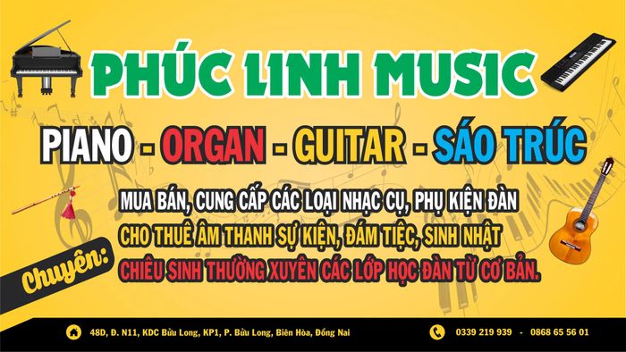 Không gian đào tạo âm nhạc chuyên nghiệp tại Phúc Linh Music