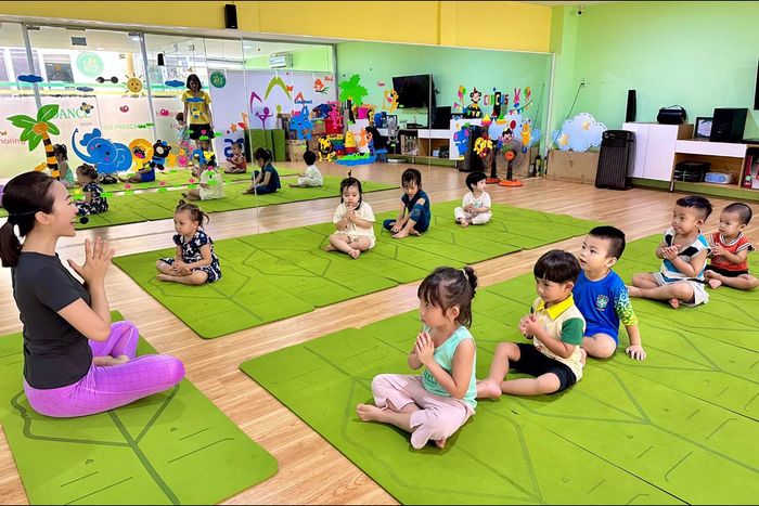 Hình ảnh khuôn viên xanh mát tại Trường Mầm Non IRIS