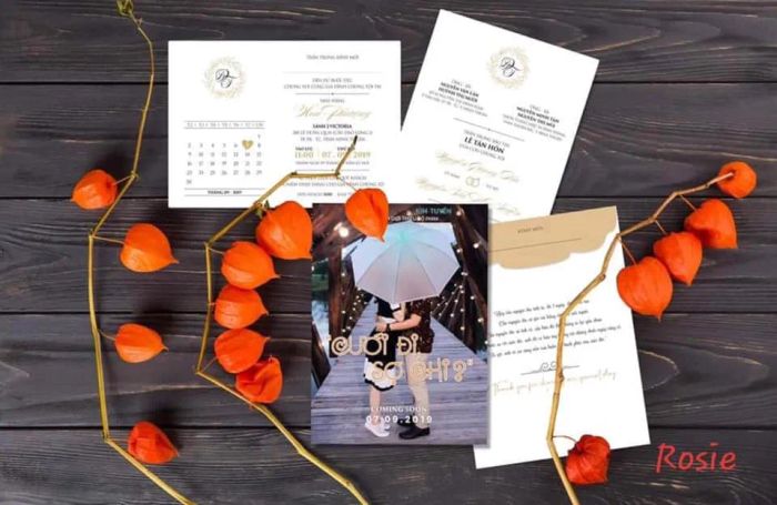 Thiệp Cưới Rosie - Mẫu thiệp tinh tế cho ngày trọng đại của bạn