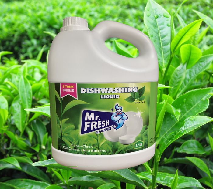 Hình ảnh thực tế Mr.Fresh hương trà xanh - góc bao bì sang trọng