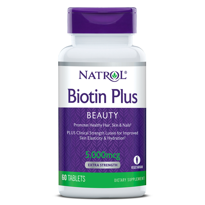 Hình ảnh sản phẩm Natrol Biotin Plus Lutein 5000mcg – tinh túy của sắc đẹp bền vững