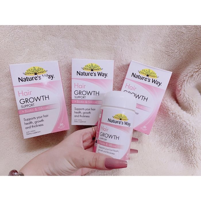 Viên Uống Hỗ Trợ Mọc Tóc Nature's Way Hair Growth Support + Biotin & Silicon ảnh 1