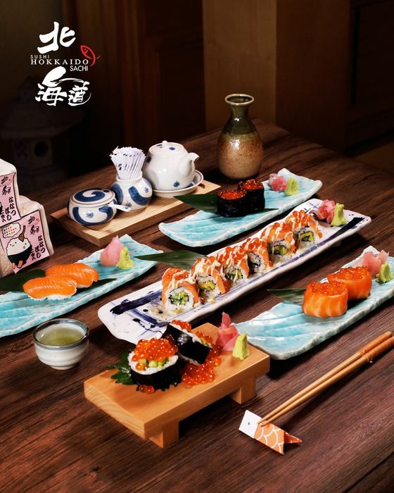 Nghệ thuật trình bày sushi tại Sushi Hokkaido Sachi