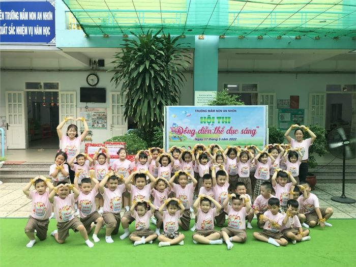 Ảnh 1 - Khuôn viên xanh mát với sân chơi sáng tạo tại Mầm Non An Nhơn