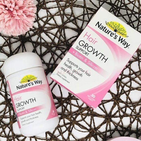 Viên Uống Hỗ Trợ Mọc Tóc Nature's Way Hair Growth Support + Biotin & Silicon ảnh 2