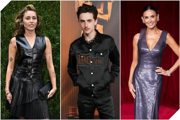 Những khoảnh khắc đáng nhớ của các ngôi sao Miley Cyrus, Timothee Chalamet và Demi Moore