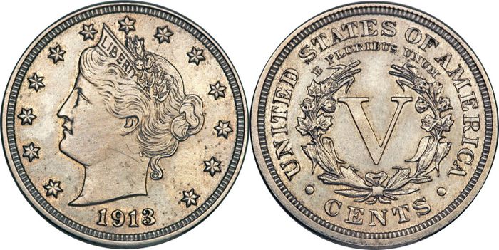 Đồng xu Liberty Head Nickel mạ kẽm mệnh giá 5 cent ảnh 1