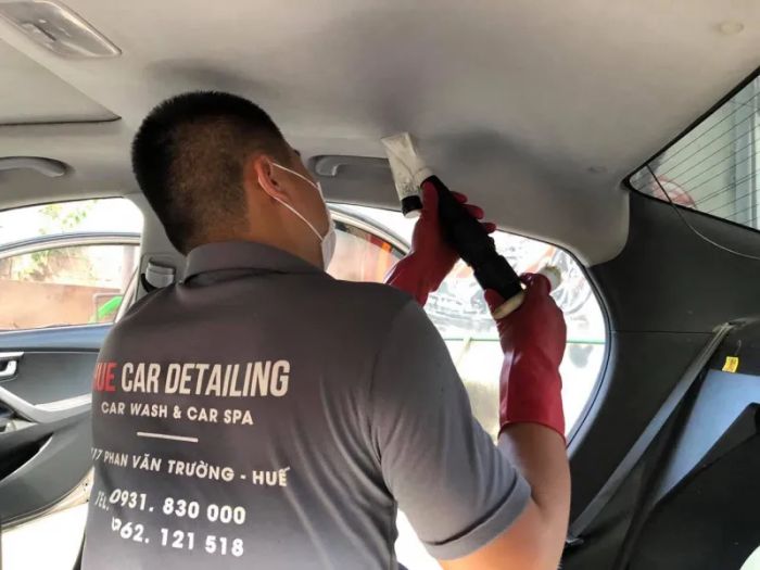 Quy trình vệ sinh chuyên nghiệp tại HUE CAR DETAILING
