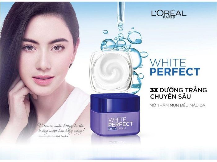 Hình ảnh thực tế kem dưỡng trắng đêm L'Oreal White Perfect