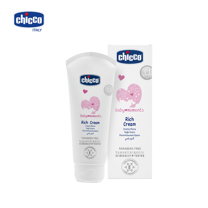 Bộ ảnh minh họa hiệu quả dưỡng ẩm vượt trội của Chicco Rich Cream
