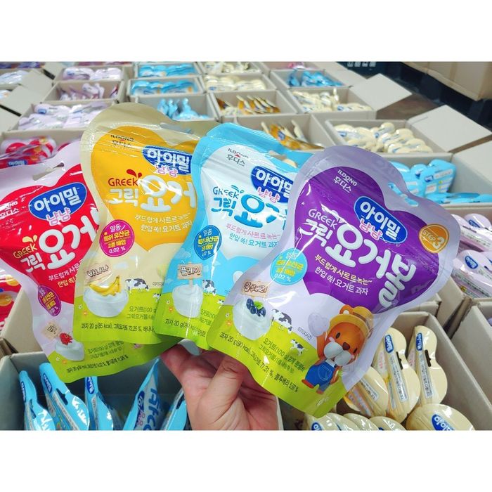 Hình ảnh thực tế sữa chua khô ILDONG nhiều hương vị