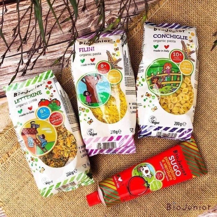 Hình ảnh nui ăn dặm Bio Junior với thiết kế đa dạng hình dáng