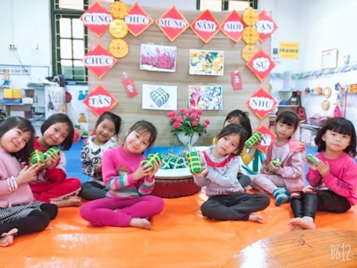Ảnh 1: Trường Mầm non Thọ An - Góc nhìn toàn cảnh ngôi trường chuẩn Quốc gia với khuôn viên xanh - sạch - đẹp, không gian học tập lý tưởng