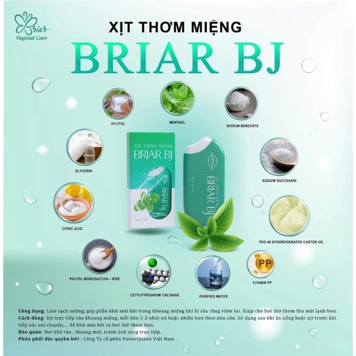 Hình ảnh thực tế xịt thơm miệng Briar BJ - Thiết kế tinh tế