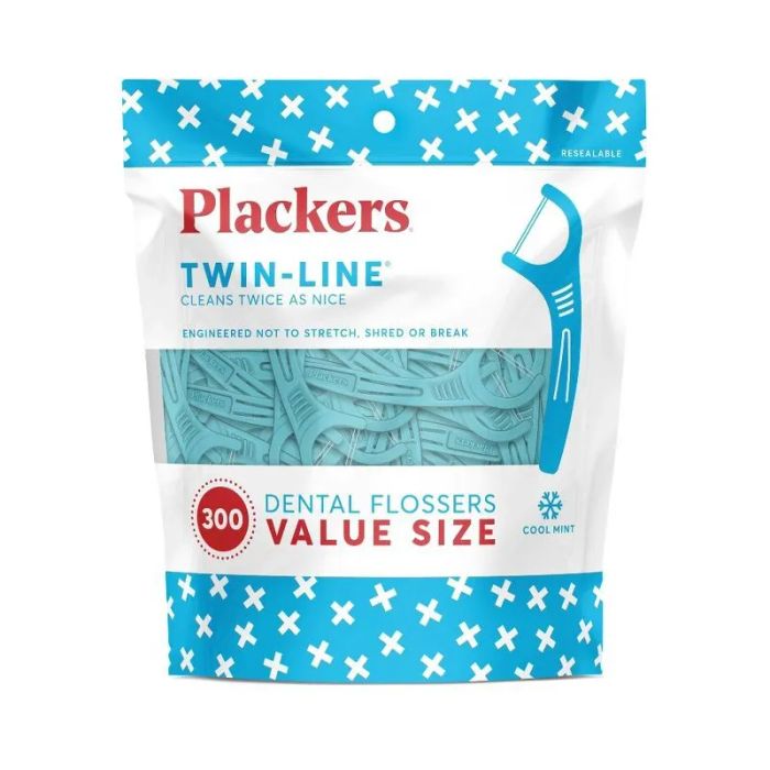 Hình ảnh thực tế tăm chỉ nha khoa Plackers Twin-Line