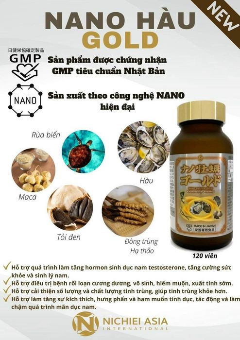 Hình ảnh sản phẩm: Viên uống tinh chất hàu Nano Gold Nichiei Bussan - Công nghệ nano đột phá từ Nhật Bản