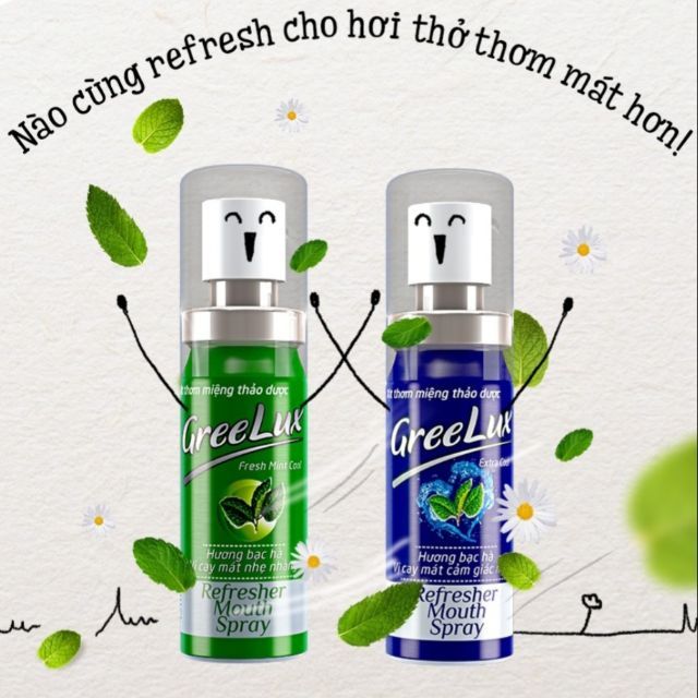 Hình ảnh chính hãng xịt thơm miệng Greelux - Tinh chất thảo dược thuần khiết