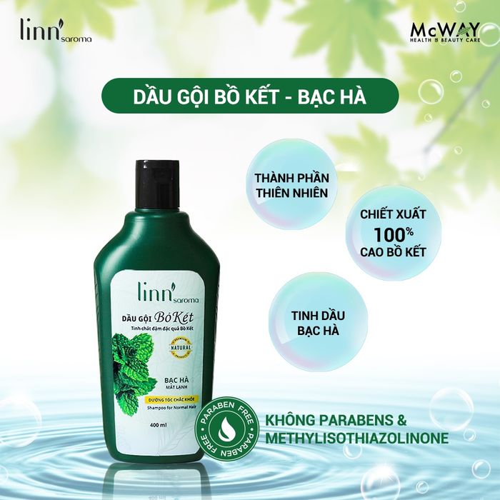 Hình ảnh chai Dầu Gội Bồ Kết Bạc Hà Linn'saroma - thiết kế sang trọng