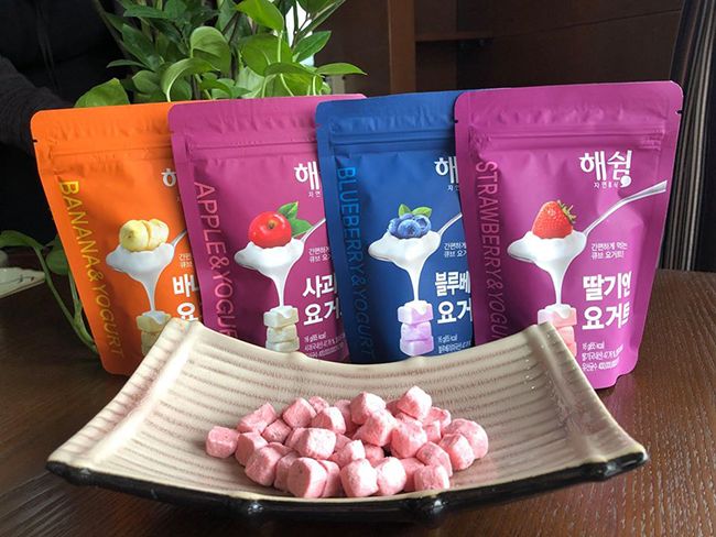Hình ảnh thực tế sữa chua khô sấy lạnh Haeswim đa vị
