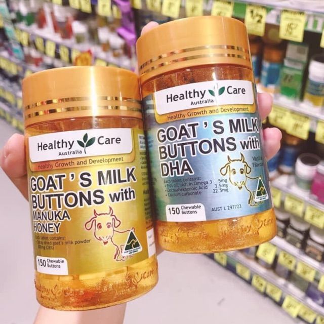 Viên sữa dê cô đặc Goat Milk Healthy Care - Hình ảnh bao bì chính hãng từ nhà sản xuất Úc