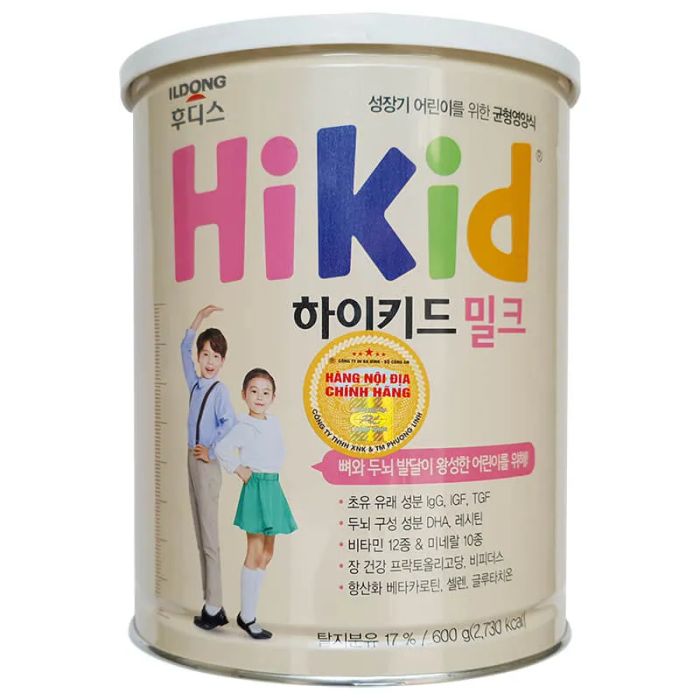 Hình ảnh chân thực Sữa Dê Hikid - bao bì chính hãng Hàn Quốc