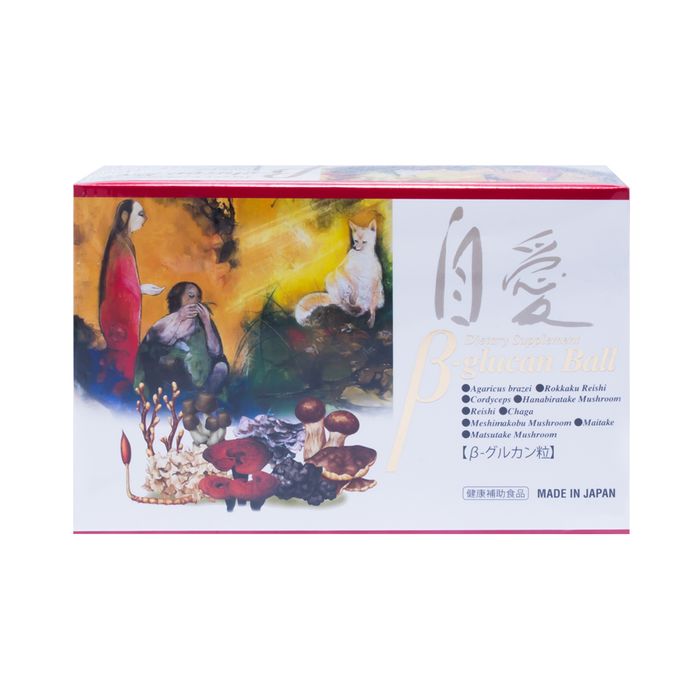 Beta Glucan Ball - Hộp quý tăng cường miễn dịch, món quà sức khỏe từ tinh hoa nấm dược liệu Nhật Bản.