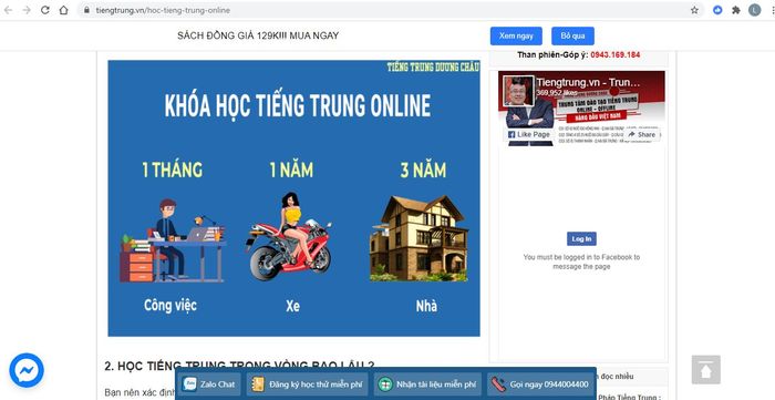 Hình ảnh lớp học tại Tiếng Trung Dương Châu
