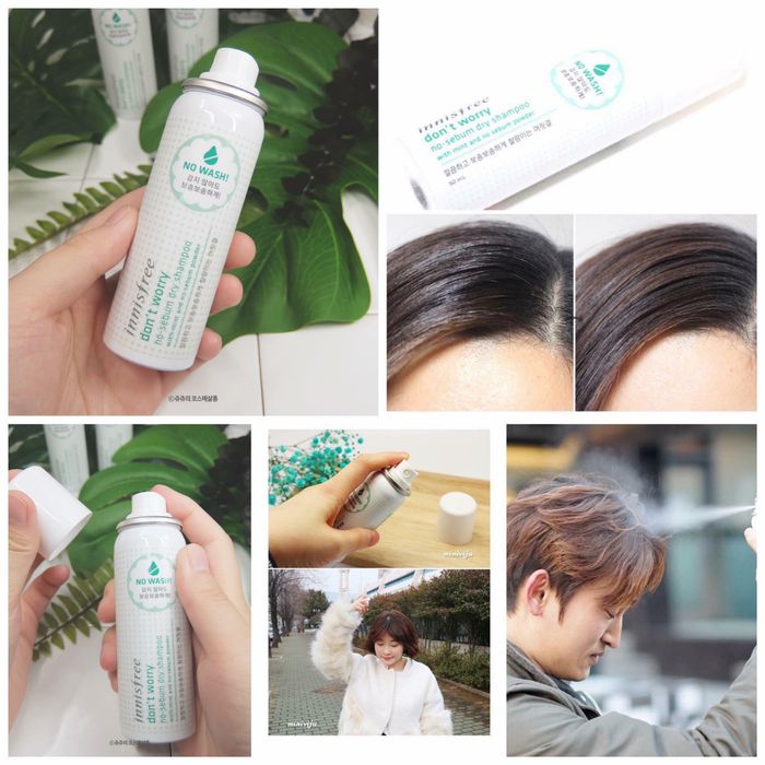 Xịt khử dầu tóc Innisfree Don't Worry No Sebum Dry Shampoo - giải pháp làm sạch tóc tức thì không cần nước, cho mái tóc bồng bềnh tự nhiên