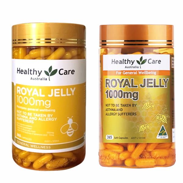Sữa ong chúa Healthy Care Royal Jelly 1000mg - Viên uống vàng cho sức khỏe và sắc đẹp, nâng cao đề kháng, cải thiện làn da rạng rỡ từ sâu bên trong.