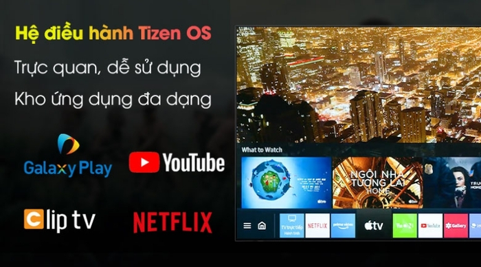 Smart Tivi Samsung 75 inch 4K UA75AU8100 hệ điều hành