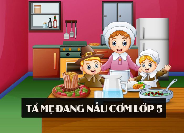 Hình ảnh minh họa: Khoảnh khắc ấm áp mẹ con cùng vào bếp (Nguồn: Internet)