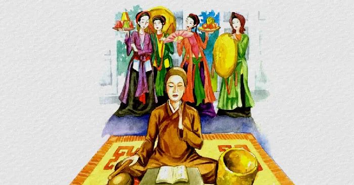 Hình ảnh minh họa 1: Cảnh Thị Mầu ghẹo tiểu Kính Tâm (Nguồn: Di sản nghệ thuật chèo Việt Nam)