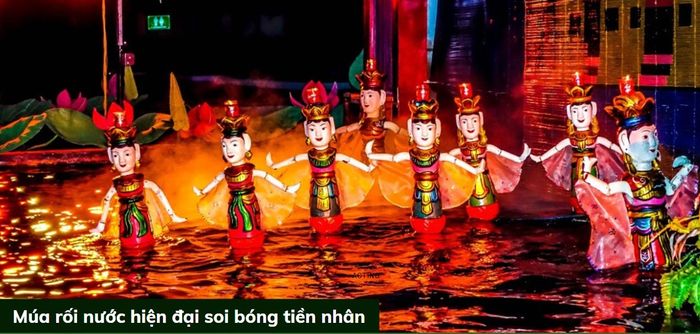 Hình ảnh minh họa sống động về nghệ thuật múa rối nước truyền thống (Nguồn: Internet)