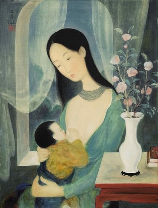 Tranh minh họa nghệ thuật về bi kịch Vũ Nương (Nguồn: Internet)