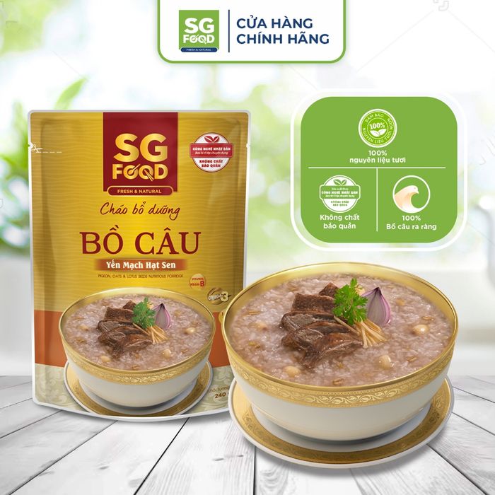 Cháo Bồ Câu Yến Mạch Hạt Sen SGFood - Hình ảnh món ăn bổ dưỡng đặc biệt