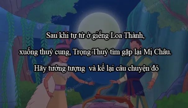 <p>Bức họa minh họa cảm động về cuộc đoàn tụ của Trọng Thủy và Mị Châu dưới thủy cung (Nguồn: internet)</p>
