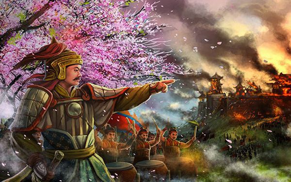 Tranh minh họa vua Quang Trung đại phá quân Thanh