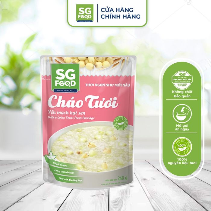 Cháo Tươi Yến Mạch Hạt Sen SGFood - Hình ảnh sản phẩm tươi ngon, an toàn