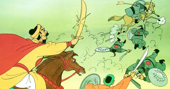 Tranh minh họa sống động về truyền thuyết Hồ Gươm (Nguồn: Tổng hợp)