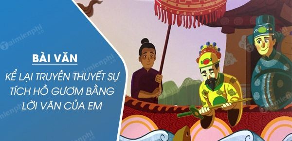 Tranh minh họa sống động về truyền thuyết Hồ Gươm (Nguồn: Tổng hợp)
