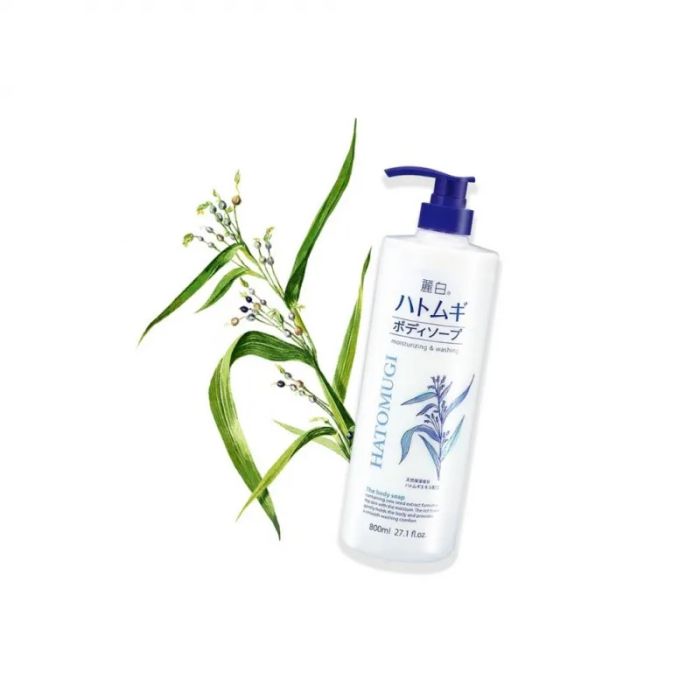Sữa Tắm Sáng Da Reihaku Hatomugi Body Soap Giảm Mụn Dưỡng Ẩm 800ml - Ảnh 2