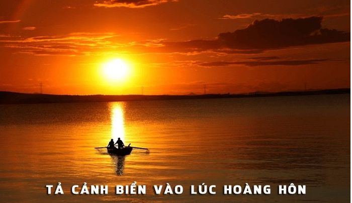 Tranh minh họa số 1: Cảnh hoàng hôn trên biển (Nguồn: Sưu tầm)