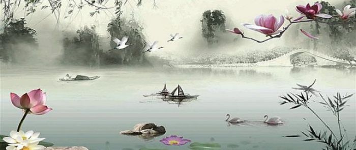 Tranh vẽ minh họa cảnh tiễn biệt trên sông Trường Giang (Nguồn: Bảo tàng Nghệ thuật Trung Hoa)
