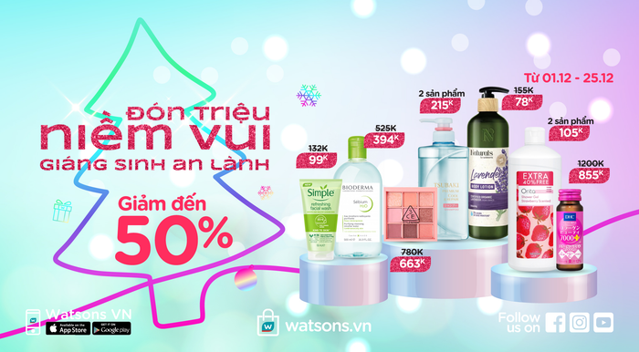 Không gian mua sắm sang trọng tại Watsons