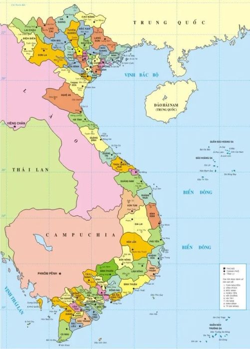 Hình ảnh minh họa sống động về tấm bản đồ Việt Nam (Nguồn: Bộ sưu tập hình ảnh giáo dục)
