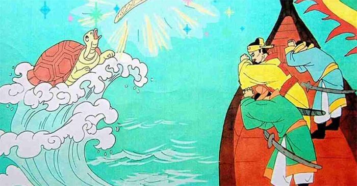 Tranh minh họa sống động về truyền thuyết Hồ Gươm (Nguồn: Tổng hợp)